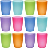 idea-station Neo Vasos plastico 12 Piezas- 250 ml- Colorido- Reutilizable- inastillable- Duro- vajilla- Tazas- Copas…
